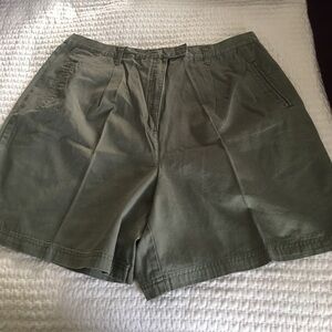 Olive Green Slant Pocket Shorts